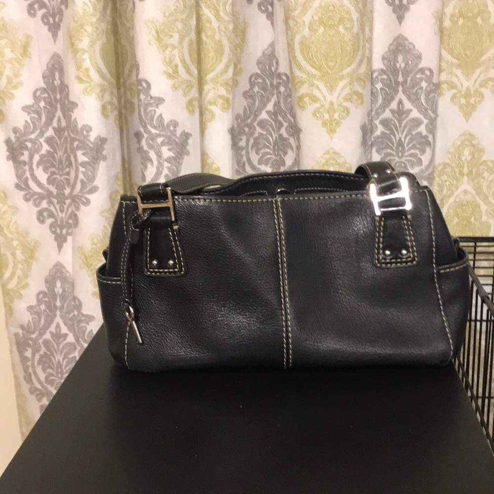 Fossil black leather bag